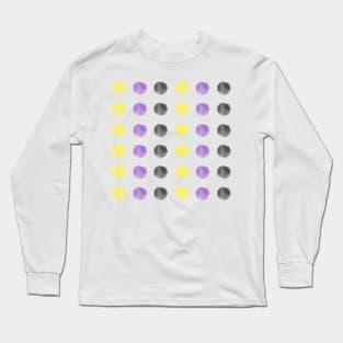 Watercolor Dots - nonbinary pride Long Sleeve T-Shirt